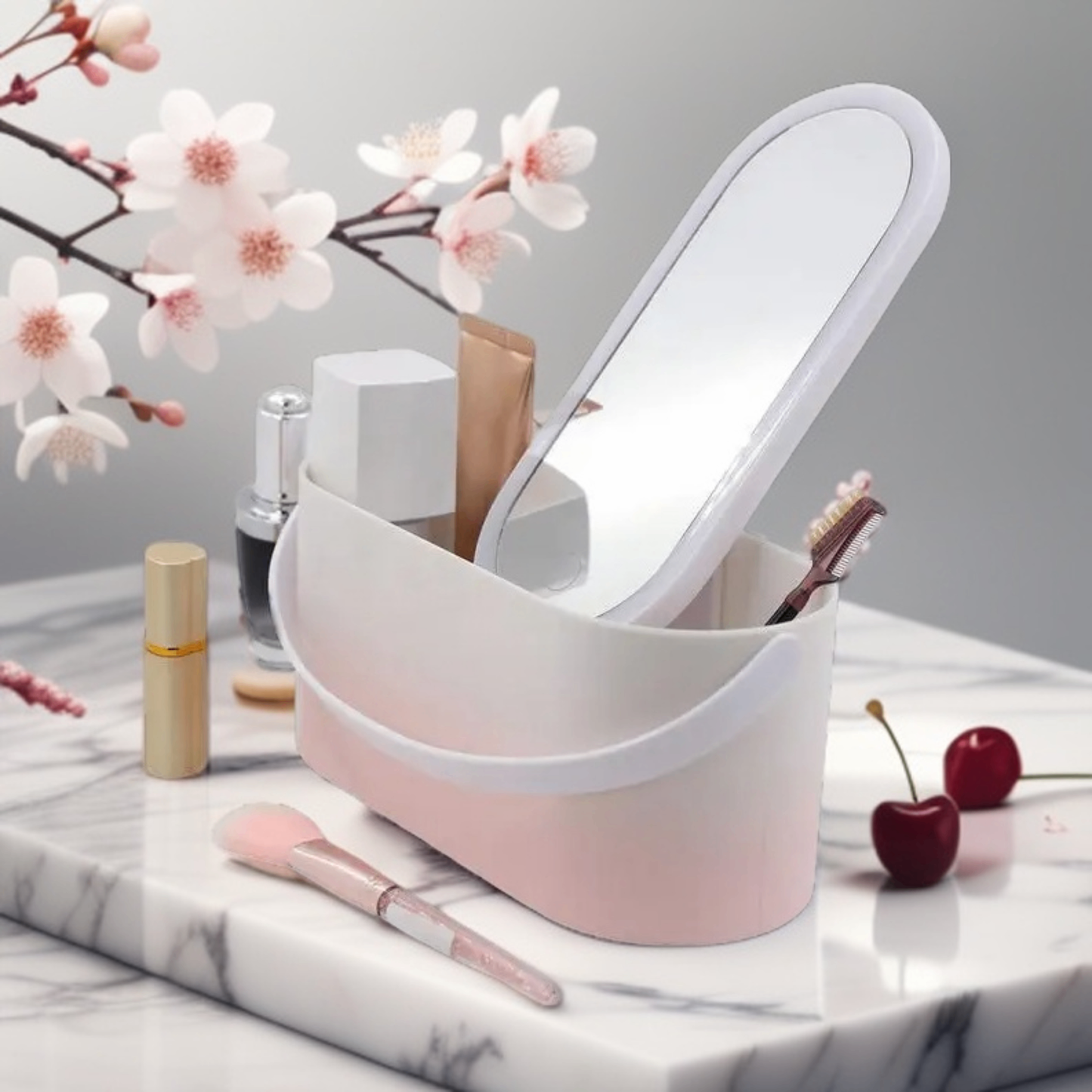 Led Aynalı USB'li Makyaj Kutusu